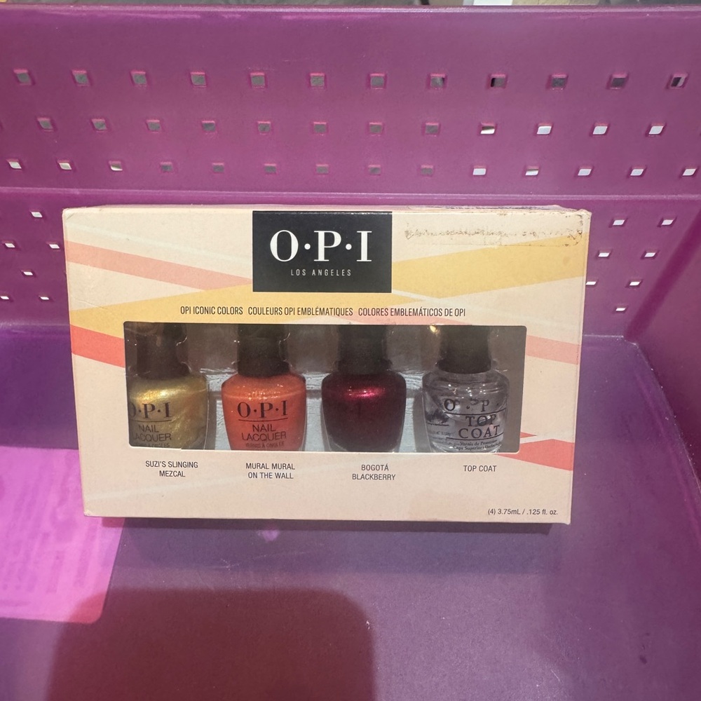 OPI Iconic Colors Nail Lacquer Set - Gold, Orange, Red, Silver